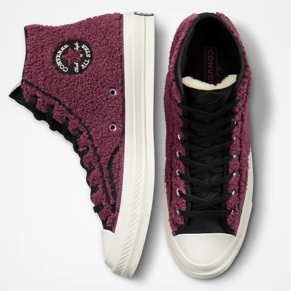CONVERSE Chuck 70 Cozy Utility Sherpa High Top Sneakers NEW Shadowberry Size 10 - Picture 14 of 14